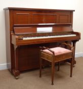 Waddington & Sons Ltd Model Two Bremar overstrung mahogany cased upright piano (W151cm, H127cm,