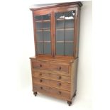 19th century mahogany secretaire bookcase,