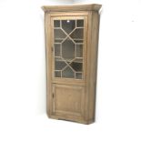 19th century pine corner cabinet, projecting cornice,