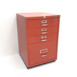 Bisley four drawer filing chest, four drawers, red finish, W47cm, H71cm,