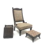 Victorian mahogany nursing chair,