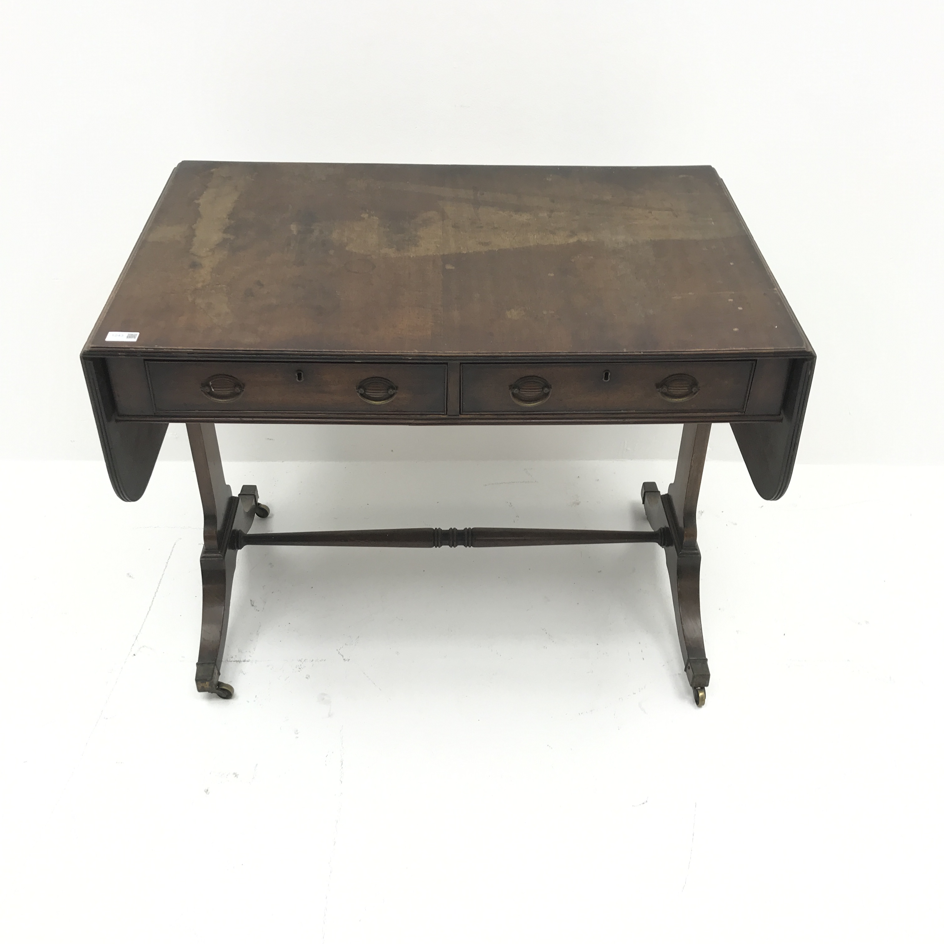 19th century mahogany drop leaf sofa table, - Image 2 of 3