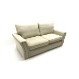 Alstons Venice three seat sofa, upholstered in stone chenille fabric,