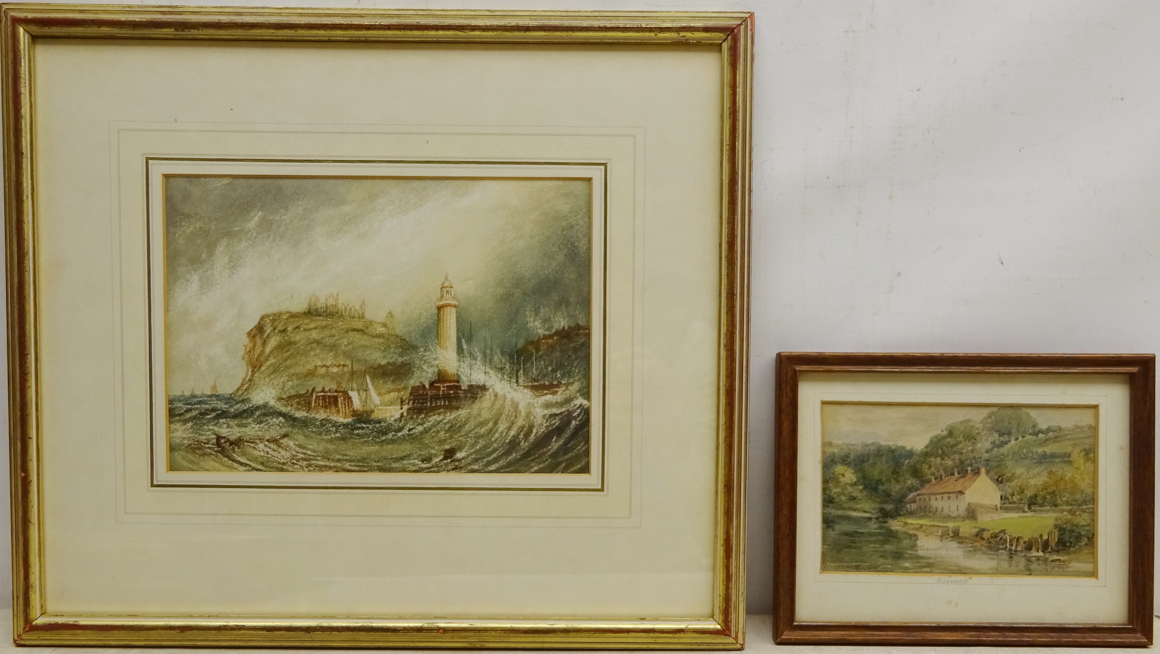 English School (19th century): Stormy Seas Whitby,
