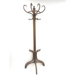 Late 19th/early 20th century Thonet type bentwood demi-lune hat and coat stand,