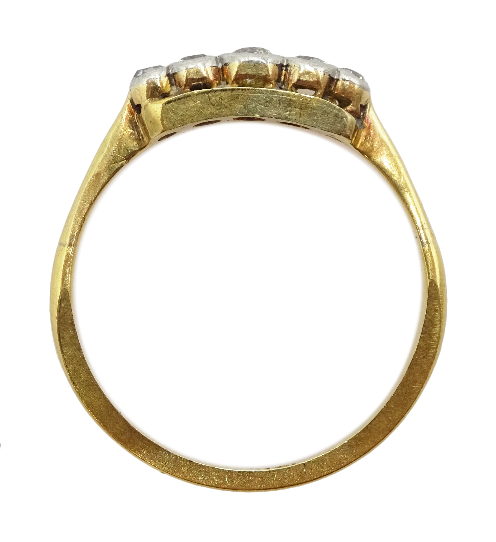 Early 20th century five stone diamond ring, - Image 3 of 3