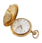 Early 20th century International Watch Company 14ct gold full hunter pocket watch, top wind No.