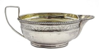 George III silver sauce boat, makers mark rubbed, Sheffield 1805,