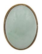9ct gold cabochon jade ring, hallmarked Condition Report approx 12.