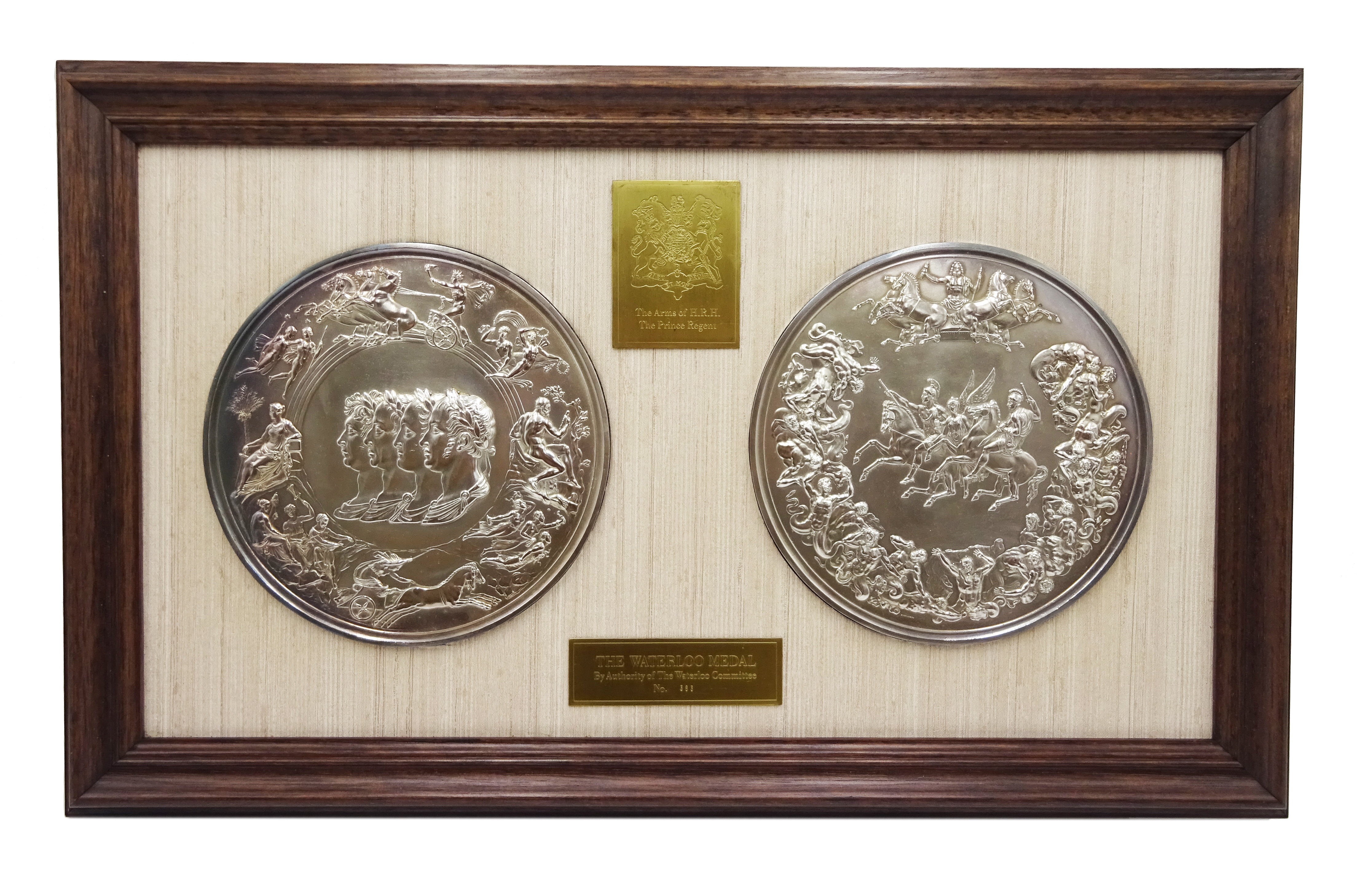'The Waterloo Medal' fine silver medals commemorating the 160th anniversary of the Battle of