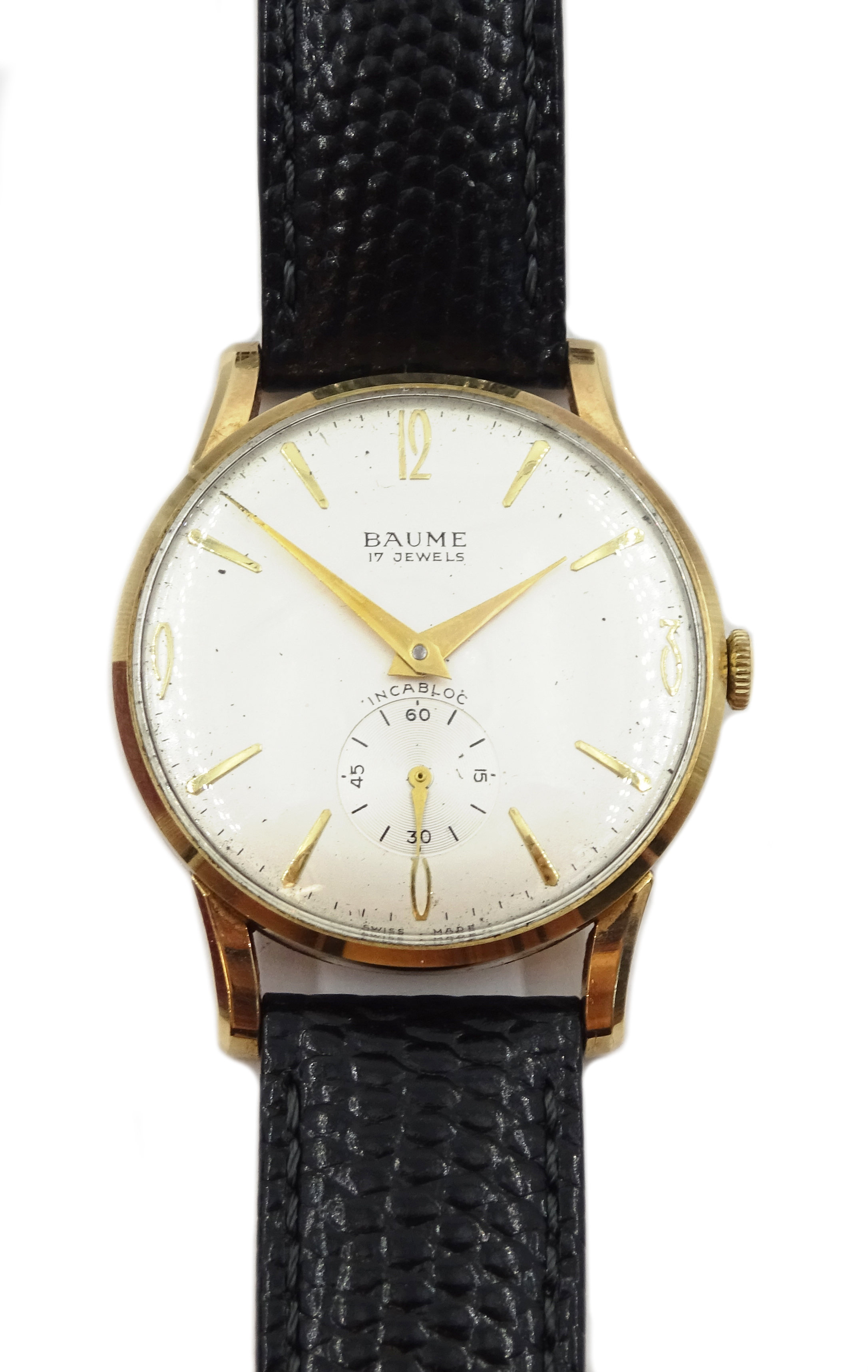 Baume 9ct gold gentleman's manual wind wristwatch c.