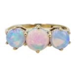 9ct gold three stone opal ring, hallmarked Condition Report Approx 1.