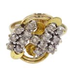 14ct gold round brilliant cut diamond contemporary design ring Condition Report