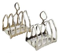 Pair of silver toast racks by Z Barraclough & Sons, Sheffield 1927/8,