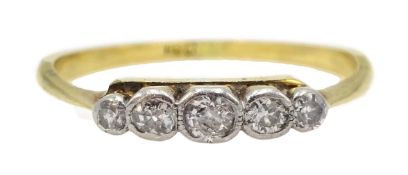 Early 20th century five stone diamond ring,