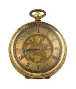 Early 20th century gold continental ladies pocket watch,