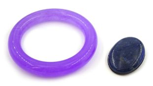 Lavender jade bangle and lapis lazuli brooch Condition Report <a href='//www.