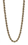 9ct gold rope twist necklace hallmarked, approx 7.
