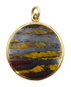 Gold mounted tigers eye pendant hallmarked Condition Report Approx 5.