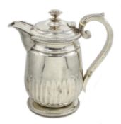 George III silver lidded jug, makers mark rubbed London 1814, approx 22.
