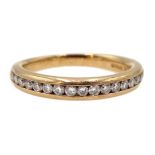 18ct gold round brilliant cut diamond, channel set half eternity ring,