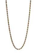 9ct rose and yellow gold rope twist gold necklace hallmarked, approx 12.