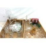 A quantity of assorted glassware, to include a pair of cranberry glass ewers,