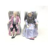 A pair of Royal Doulton bookend figurines, Joan HN2023 and Darby HN2024,