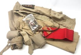 Royal Artillery Captains Khaki Drill trousers dated 1942, two shirts and a pair of shorts, putties,