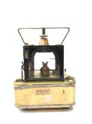 A British Railway copper and brass cased signal lamp, stamped BR(M) for Midlands,