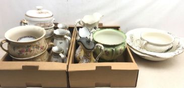 A large group of assorted ceramics, to include a graduated set of three Keeling & Co jugs,