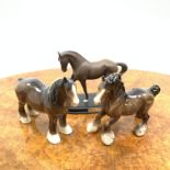 Three Beswick Horses comprising 'Dressage Stallion', Shire Horse no.