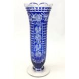 1930s John Walsh crystal blue overlay vase,