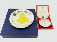 Sterling silver filled 'The Churchill Centenary Trust' plate, number 1287,