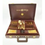 A cased Bestecke SBS Solingen gold plated canteen of cutlery, for twelve place settings.
