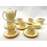 An Art Deco style Susie Cooper Polka pattern coffee set, produced for John Lewis,