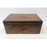 Victorian walnut and brass bound writing slope,