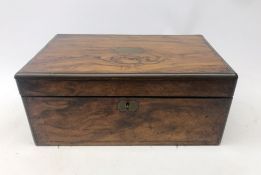 Victorian walnut and brass bound writing slope,