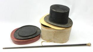 A Tress & Co London moleskin top hat,