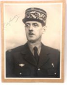 Charles De Gaulle, signed photograph,