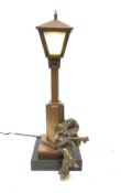 A 20th century bronze novelty lamp,