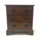 A 19th century mahogany miniature or apprentice chest of drawers,
