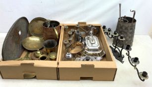 A selection of assorted metalware, to include a number of silver plated items, novelty top hat,