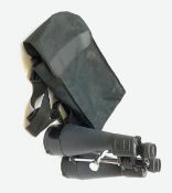 A pair of Praktica super zoom binoculars, in fabric carry case.