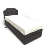 Sherborne 3' single electric adjustable bed with Tempur mattress, W96cm, H104cm,