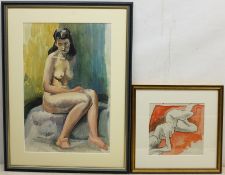 Sidney Horne Shepherd (British 1909-1993): Female Nude, pencil and watercolour signed,