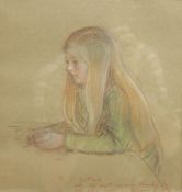 Jehan Emile Area Daly (British 1918-2001): Portrait of a Young Girl with Blonde Hair,