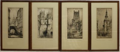 Featherstone Robson (British 1880-1936): 'York Minster + Bootham Bar', 'St.