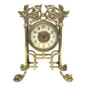 Victorian brass mantle timepiece,