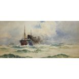 William Stephen Tomkin (British 1860-1940): Trawler in Choppy Seas,